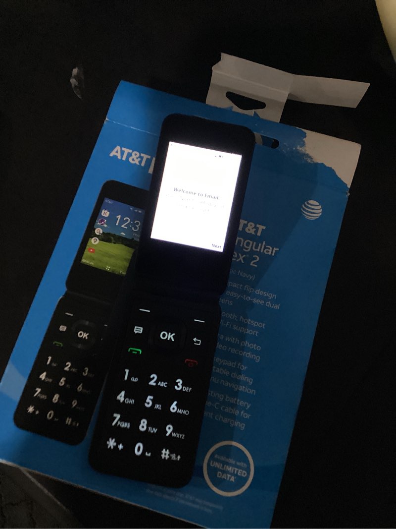 Condition photo showing Good Condition for working verified no power cord at&t cingular flex 2, 4gb, classic navy - prepaid phone