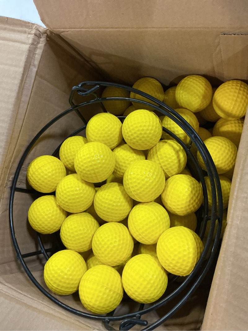 Condition photo showing Good Condition for zennex 80 pcs foam golf practice balls?lifelike touch, durable construction, restricted flight distance, ideal for indoor and outdoor practice and party decoration yellow