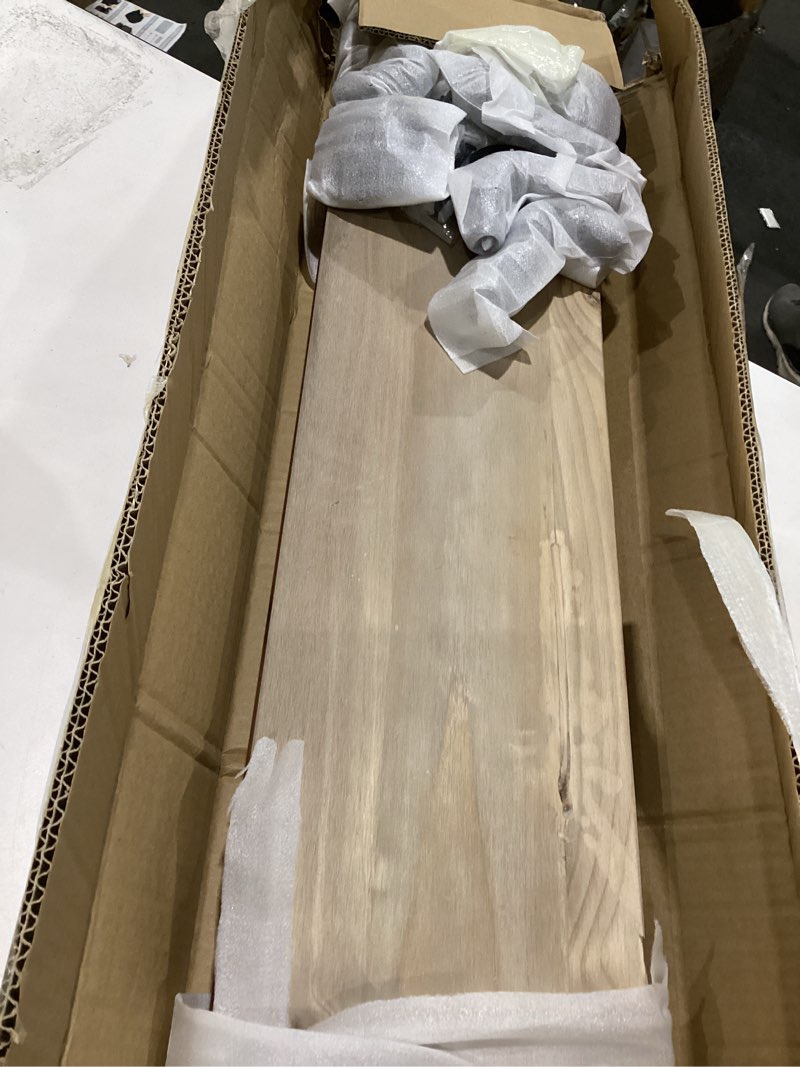 Condition photo showing As Is for ieo industrial pipe shelving shelf,pipe wall shelves wood shelf:kitchen shelves, 48 inches wood long floating shelves for wall farmhouse pipe book shelves walnut for decor and bar shelving
