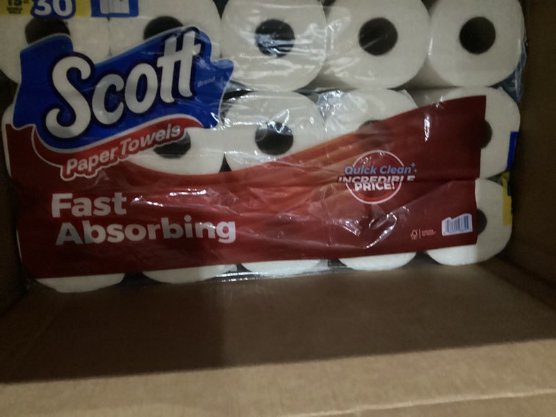 Condition photo showing New/Like New for Scott paper towels 30 rolls