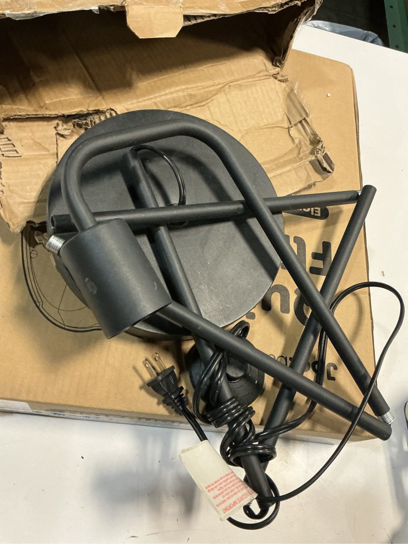 Condition photo showing As Is for Floor Lamp with Linen Shade, Dimmable Tall Standing Lamp with Remote Control & 3 Color Temperatures, Modern Floor Lamps for Living Room Bedroom Office Corner, 9W LED Bulb Included Beige