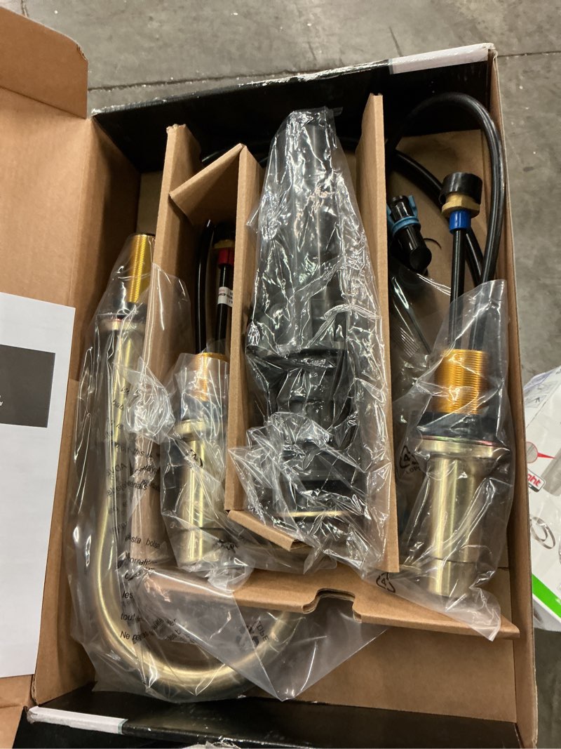 Condition photo showing Good Condition for dorind 8 in. widespread double-handle high-arc bathroom faucet in matte gold