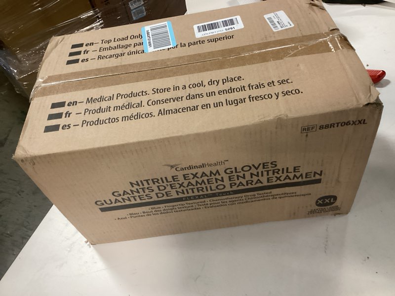 Condition photo showing New/Like New for cardinal health™ flexal touch nitrile exam gloves xx-large case of 2500 gloves