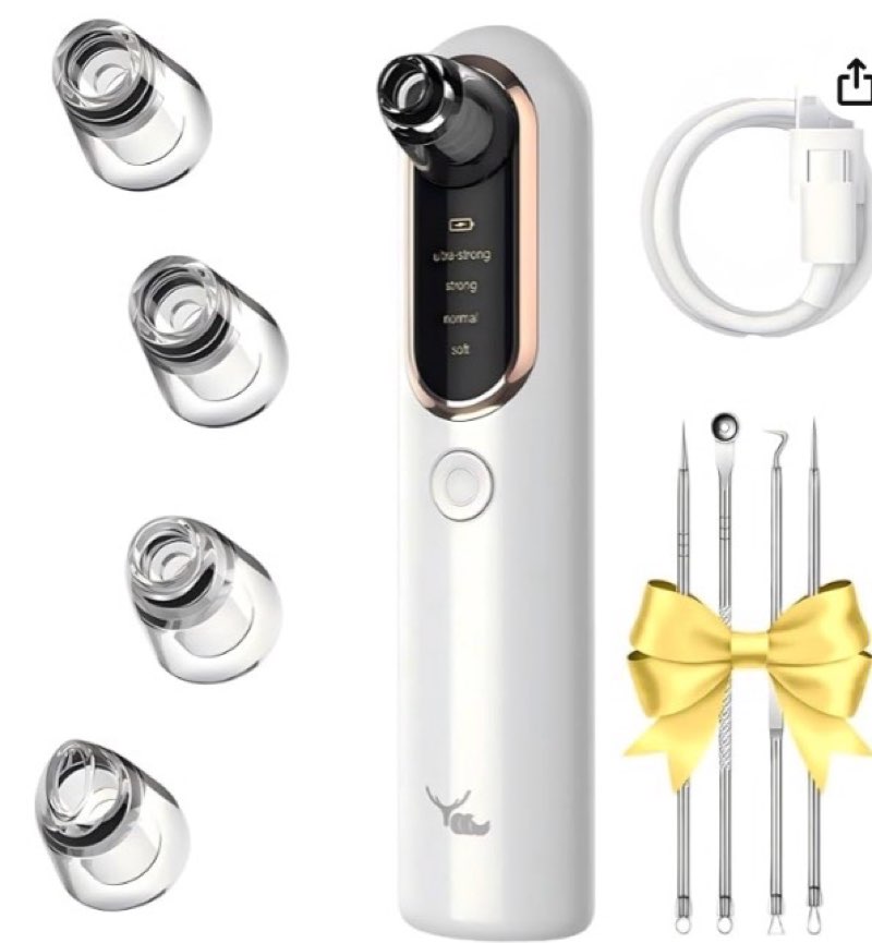 yccu blackhead remover vacuum blackhead vacuum remover pore extractor blackhead remover tool black head remover for face blackhead extractor pore cleaner vacuum with usb charge 4 modes 5 suction heads