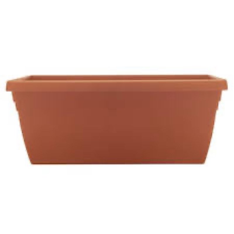 Garden Treasures 23.75-in W x 9.5-in H Orange Plastic Traditional railing plant box