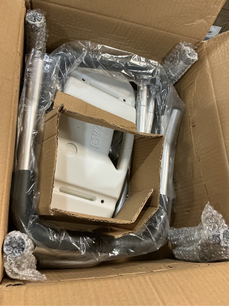Condition photo showing New/Like New for drive medical shower chair with back & padded arms - adjustable height bath seat for safety & comfort - lightweight aluminum construction- 350 lb capacity - white