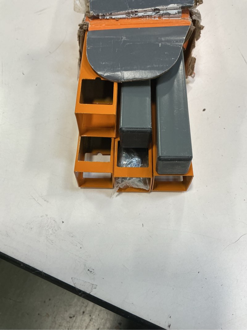 Condition photo showing Good Condition for Bora Portamate Bora Wood Storage Rack Orange and Gray 4-Level Organizer