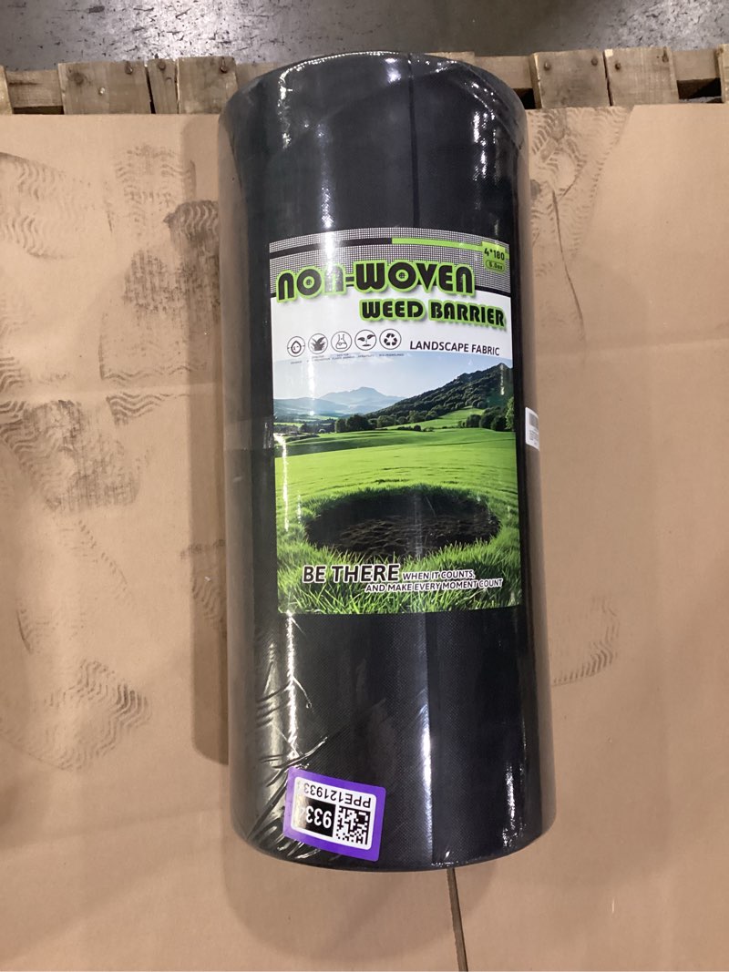 Condition photo showing New/Like New for JOYSWAN 5 OZ Non Woven Geotextile Landscape Fabric,Weed Barrier Landscape Fabric for Landscaping, French Drains, Underlayment, Erosion Control, Construction Projects,4x180FT Black