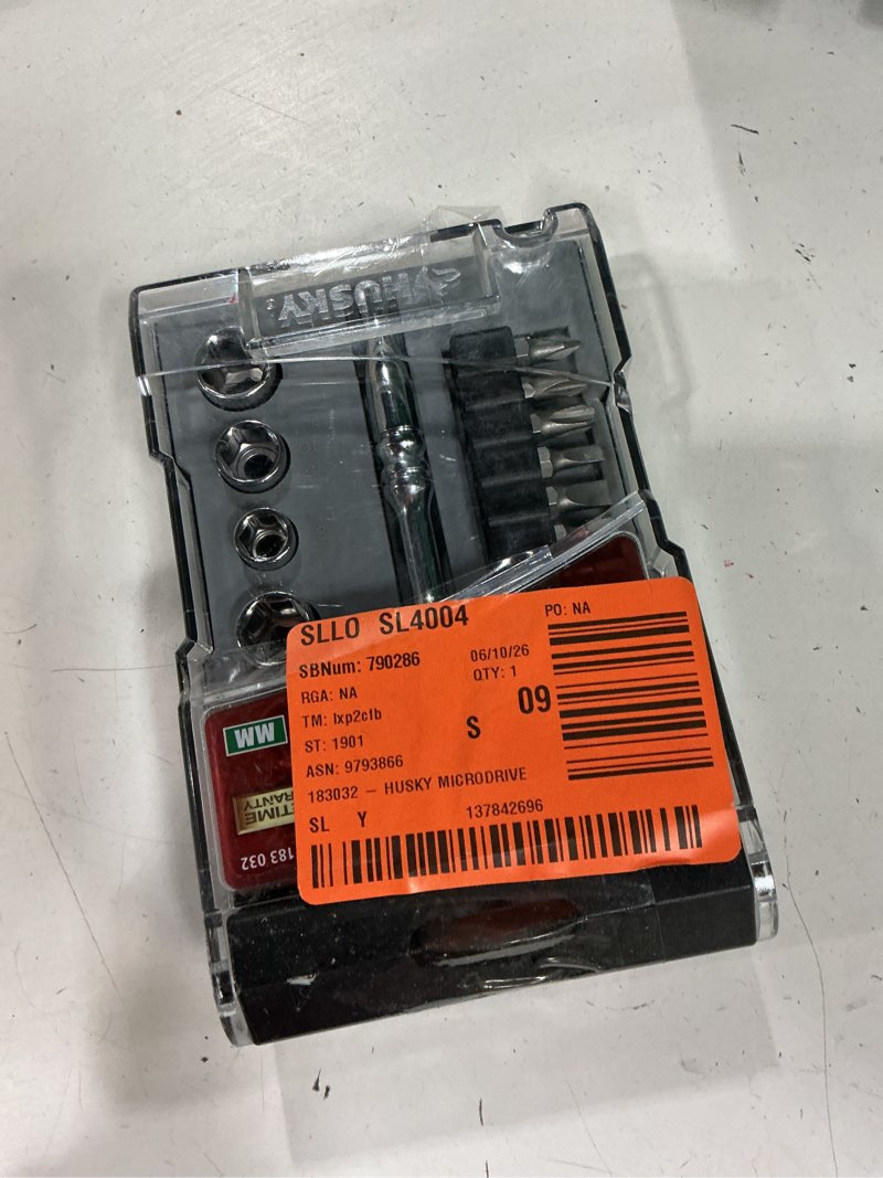 Condition photo showing Good Condition for husky 1/4 in. drive flex-head microdriver and socket set (16-piece)