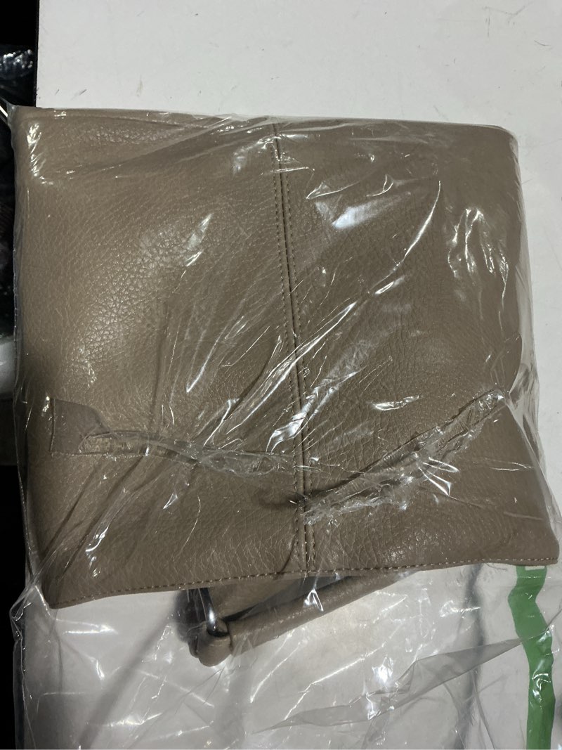 Condition photo showing As Is for slouchy hobo bags for women soft vegan leather sling bag designer shoulder purses top handle handbag with small purse almond
