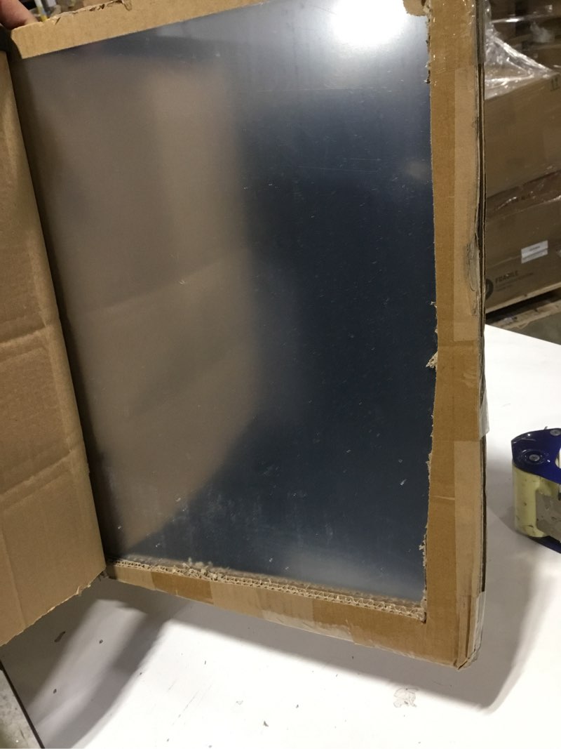 Condition photo showing As Is for Acrylic Full Body Mirror | Clear Reflective, Self-Adhesive, Easy to Install, Kid-Safe, Shatterproof, Frameless, Flexible Material, Lightweight (47" x 16", Rounded Rectangle) Silver Rectangle 47"L x 16"W