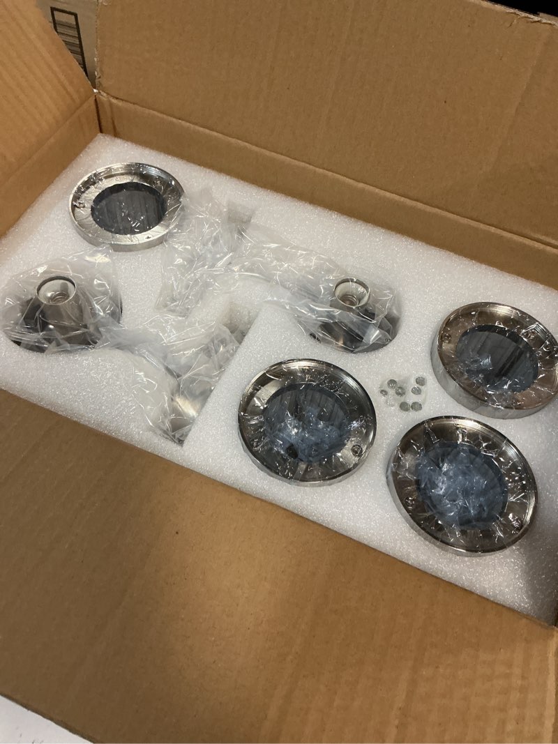 Condition photo showing New/Like New for dual sconce vanity set, brushed nickel wall light with clear glass rods shape, industrial vanity lighting for bathroom mirror and modern bedroom brushed nickel 19.69in-2pcs