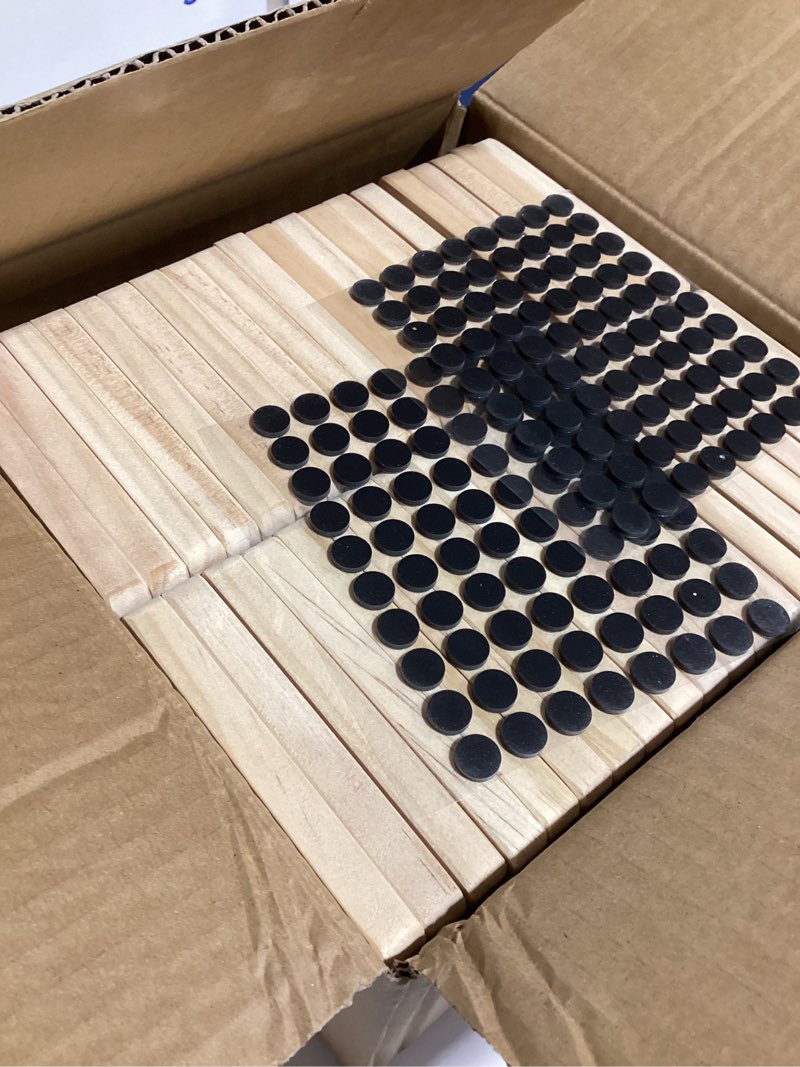 Condition photo showing Good Condition for Meanplan 40 Pcs Blank Unfinished Square Wood Coasters Thick Wooden Coasters with Non Slip Dot Stickers for DIY Arts Engraving Painting(Wood,4 Inch) Wood 4 Inch