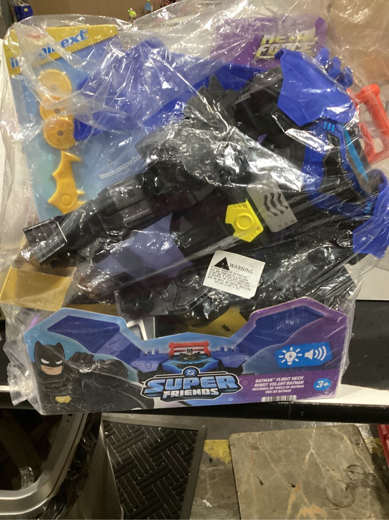 Condition photo showing Good Condition for fisher-price imaginext dc super friends, batman flight mech with lights, sounds motion & 3-inch action figure, 14.5-inch toy includes launcher & discs
