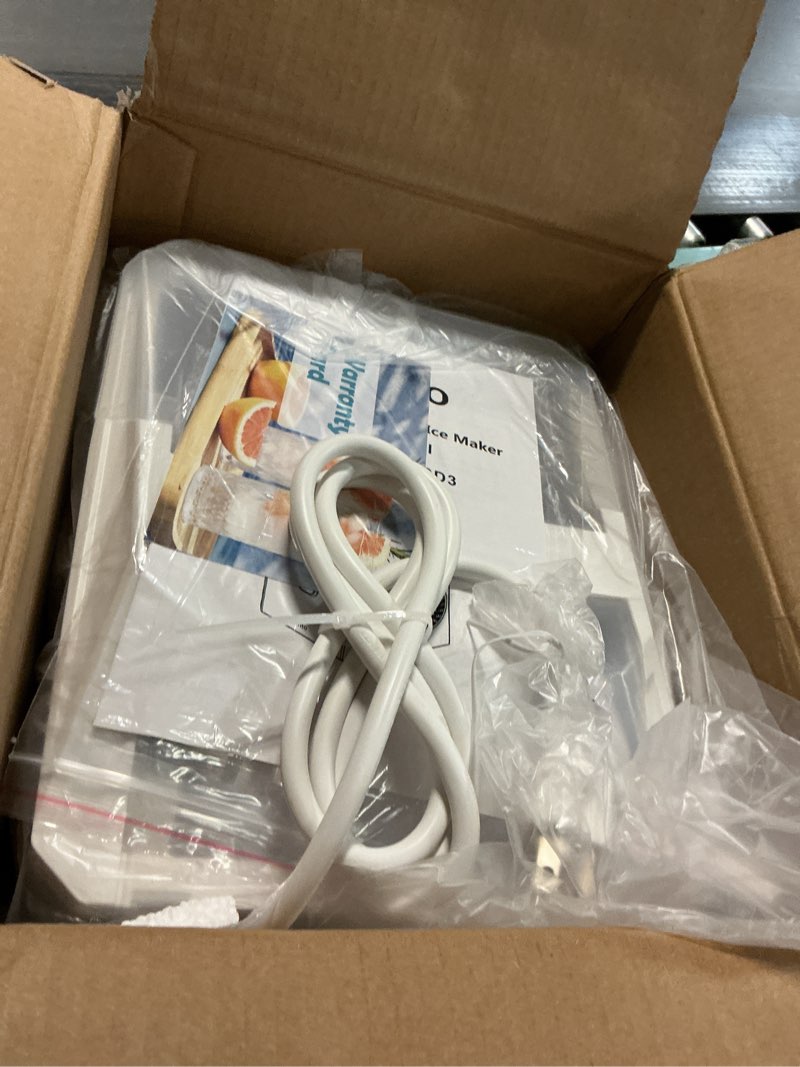 Condition photo showing As Is for Aeitto Ice Makers Countertop, 26Lbs/24H, 9 Ice Cubes Release in 6 Mins, 2 Sizes of Bullet Ice Machine,Self-Cleaning Portable Ice Maker with Ice Scoop and Basket for Home Kitchen Office Bar RV, White White 26lbs