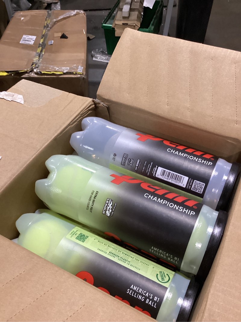 Condition photo showing As Is for penn championship tennis balls - extra duty 12 cans, 36 balls