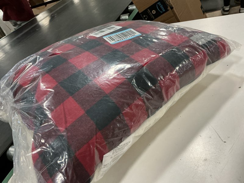 Condition photo showing Good Condition for Eddie Bauer Home Throw Pillow with Zipper Closure, Perfect Luxurious Bedding Set for Bed or Sofa, 20" x 20", Cabin Plaid Red Cabin Plaid Red 20 x 20 inches