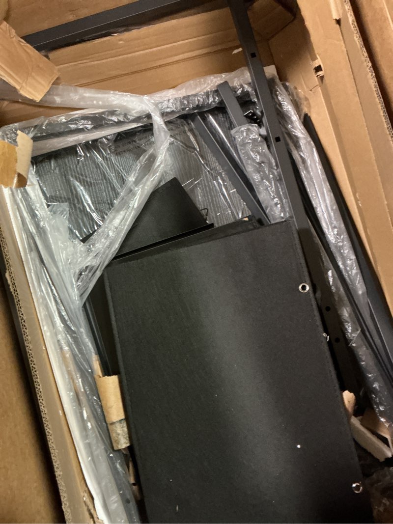 Condition photo showing As Is for Lufeiya Computer Desk with Fabric Drawers, 40 Inch Reversible Gaming Desk for Small Space Home Office, Modern Simple Study Writing Table PC Desks for Bedroom, Black