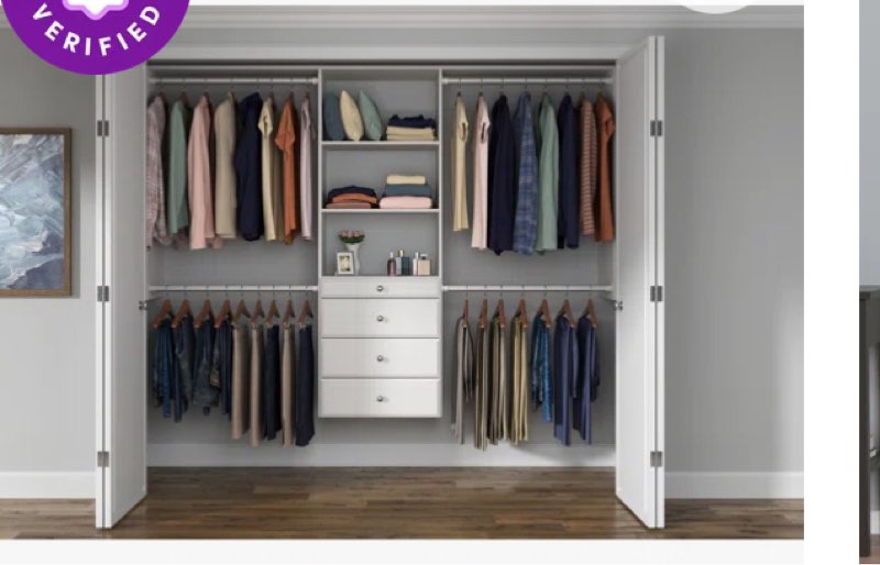 SpaceCreations 44" W - 115" W Closet System Starter Kit