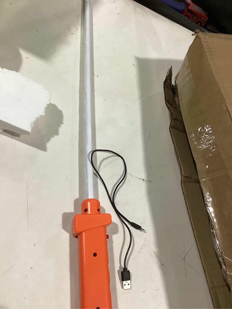 Condition photo showing As Is for Cattle Prod, Rechargeable Electric Livestock Prod with 2 LED Lights, Waterproof Animal Prod for Livestock Management and Farm Ranch Herding, Cattle Prod with Flexible Shaft for Cows, Hogs, Dogs, Goats 34 Inch