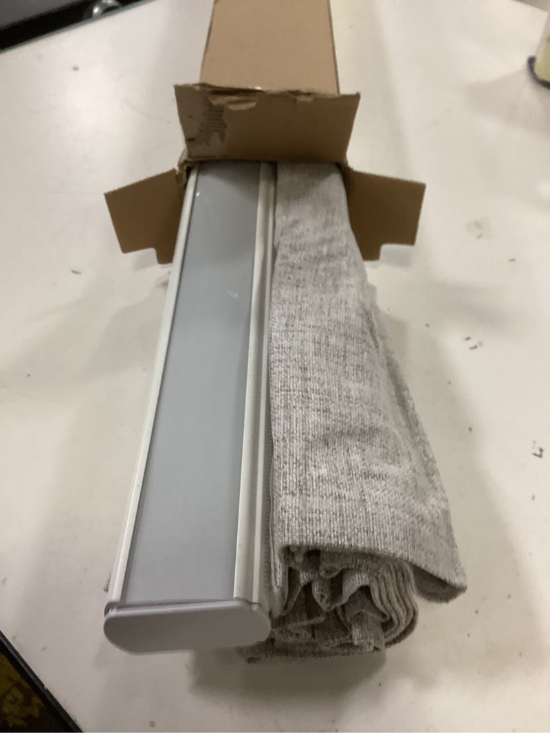 Condition photo showing Good Condition for Joydeco Cordless Roman Shades, Linen Fabric Window Blinds, Thermal Insulated Blackout Blinds, Room Darkening Shades for Indoor Windows, Easy to Install, 29" W×75" H, Greyish White Greyish White 29"W x 75"H