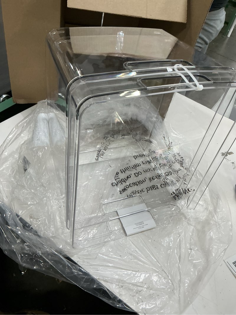 Condition photo showing Good Condition for Isaac Jacobs 2-Pack Extra-Large Clear Storage Bins (11.5” L x 14” W x 9” H) w/Cutout Handles, Plastic Organizer for Home, for Kitchen, Fridge, Pantry, BPA Free, Food Safe (2-Pack, Extra-Large) 2 Extra-Large