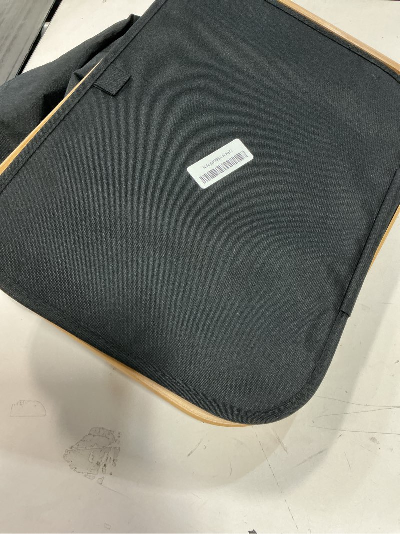 Condition photo showing As Is for SpaceAid Laundry Hamper with Lid, 110L Large Tall Clothes Basket Bin with Bamboo Handles, Collapsible Laundry Hamper for Bedroom, Bathroom, Dorm, Laundry Room - Black 110L Tall Black