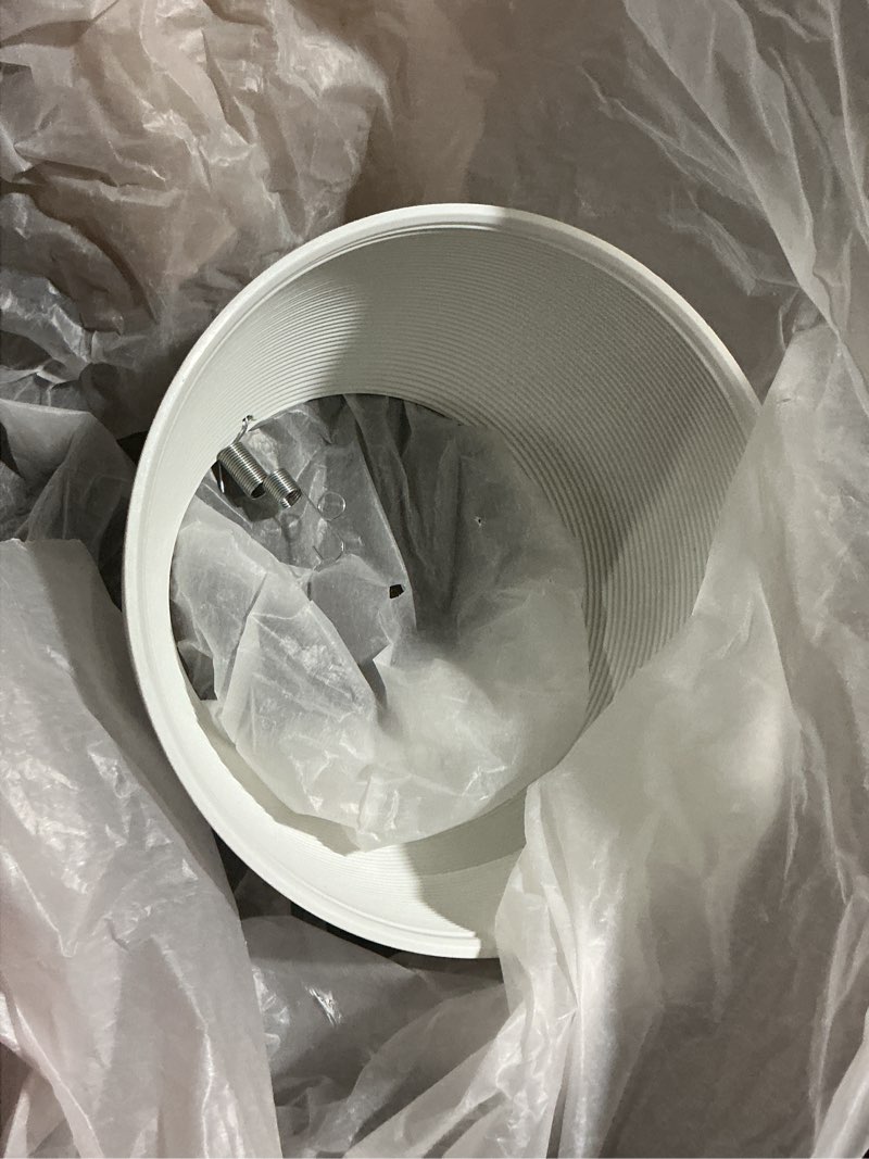 Condition photo showing Good Condition for halo matte white 6 in. w plastic coilex baffle trim 310 w