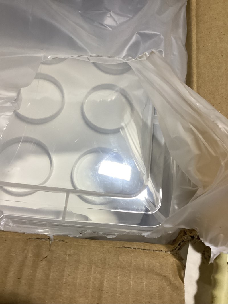 Condition photo showing Good Condition for cupcake carrier, 3-tiers cupcake containers, holds 36 cupcakes or 3 large cakes, cupcake holder, cupcake box with lid and handle (white, basic) white basic