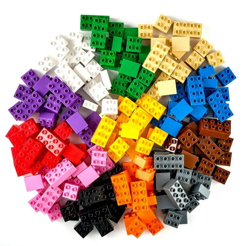 Strictly Briks Best Blocks Building Block Set Rainbow Colors, 204 Pieces  
