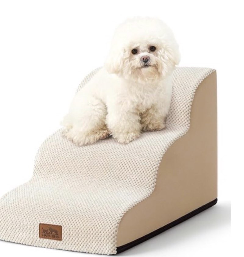 Dog Stairs for Small Dogs,13" H,3-Step Dog Steps for High Bed,Couch,Pet Stairs for Dogs and Cats Cli