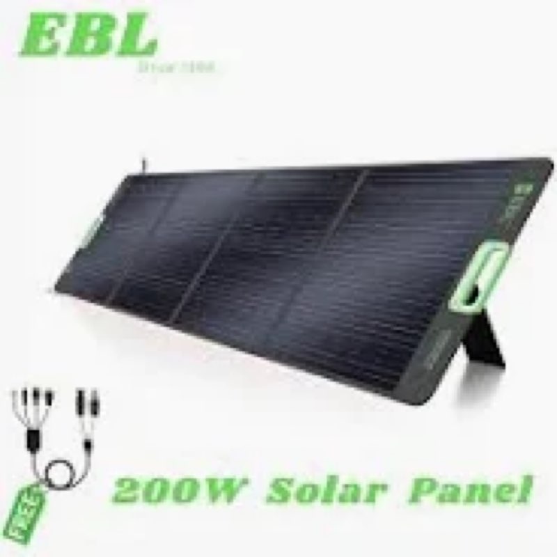 EBL Solar Panel 100W Portable Solar Panel (Upgraded) for 240/300/500/1000/1500/2000 Power Station, with Adjustable Kickstand and Parallel Cable, Waterproof IP65 for Outdoor Camping Hiking RV Trip 100W for Power Station