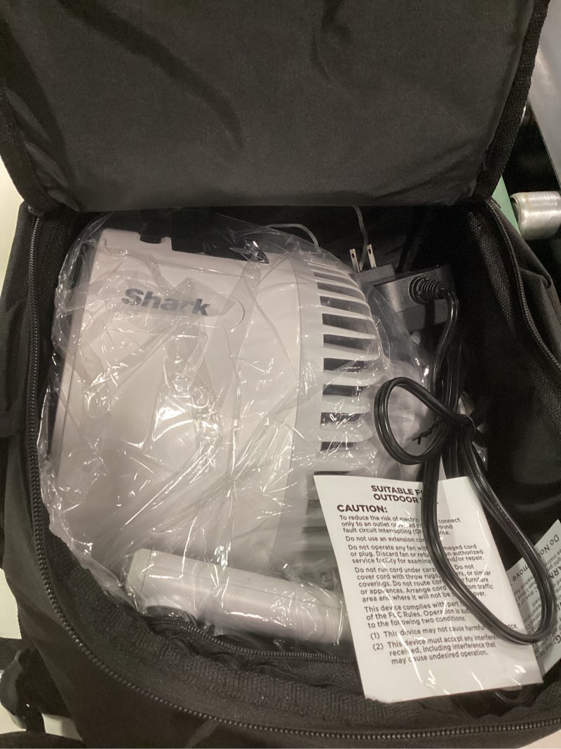 Condition photo showing Good Condition for Shark FlexBreeze HydroGo Fan & Travel Bag — Ultra-powerful portable fan with indoor + outdoor evaporative mist. Corded & cordless, White, FA053BRN