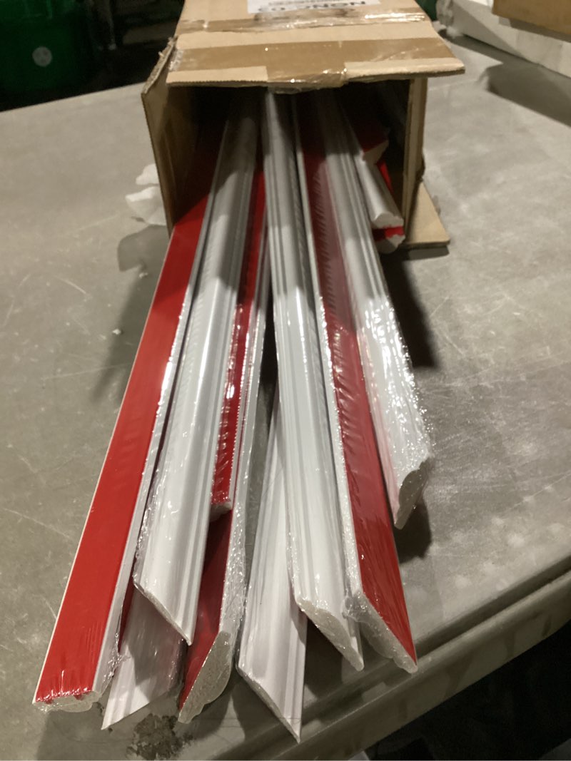 Condition photo showing As Is for 3 set peel and stick wall molding kit,premade self adhesive wainscoting panels,ready to assemble accent molding trim for interior wall moulding decor (24x60in)