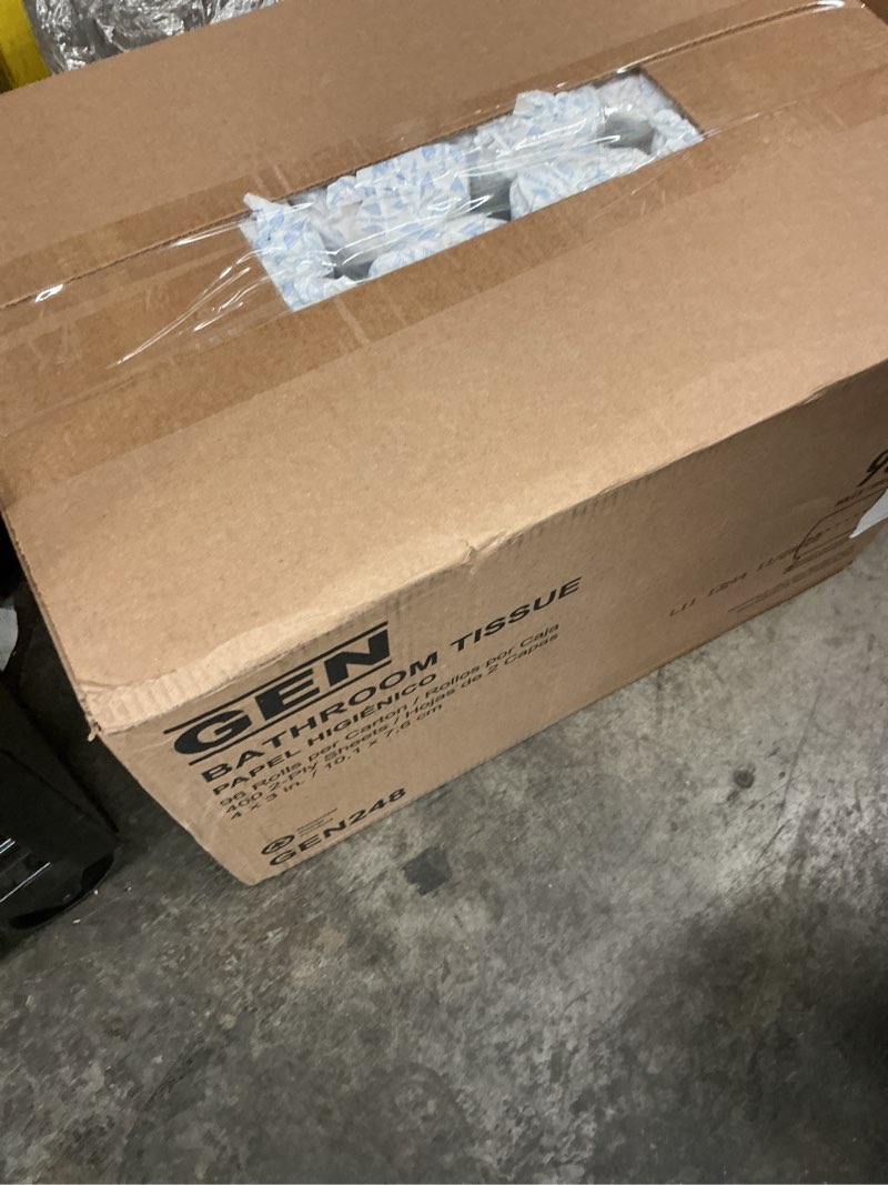 Condition photo showing New/Like New for gen standard bath tissue, 2-ply, white, 4 x 3, 400 sheets/roll, 96 rolls/carton