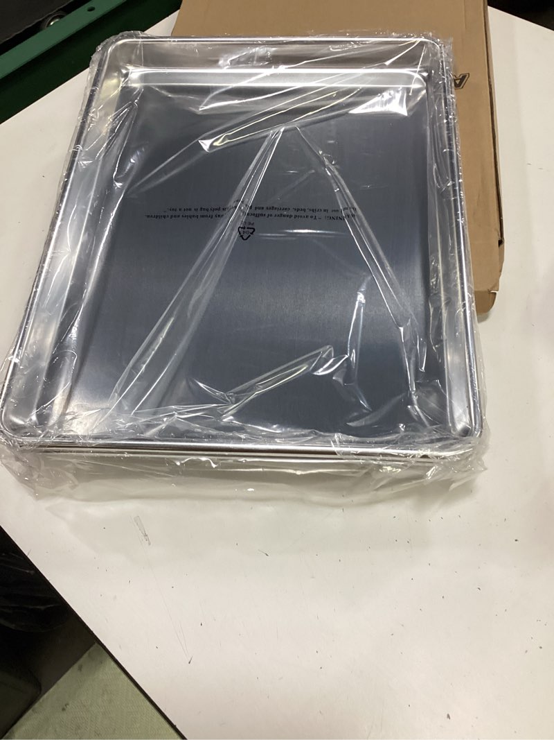 Condition photo showing New/Like New for commercial quality baking sheet pan set, natural aluminum cookie sheet, umite chef warp resistant baker's half sheet pan, large thick cookie tray pans for baking, roasting(2 pack, 18x13in)