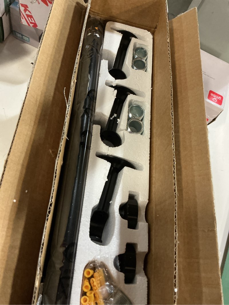 Condition photo showing Good Condition for yafex 2 pack heavy duty curtain rods 32-120 inch, 1 inch adjustable long curtain rods for windows, black window treatment rod set with aluminium finials, modern design 32" to 120" - 2pack black