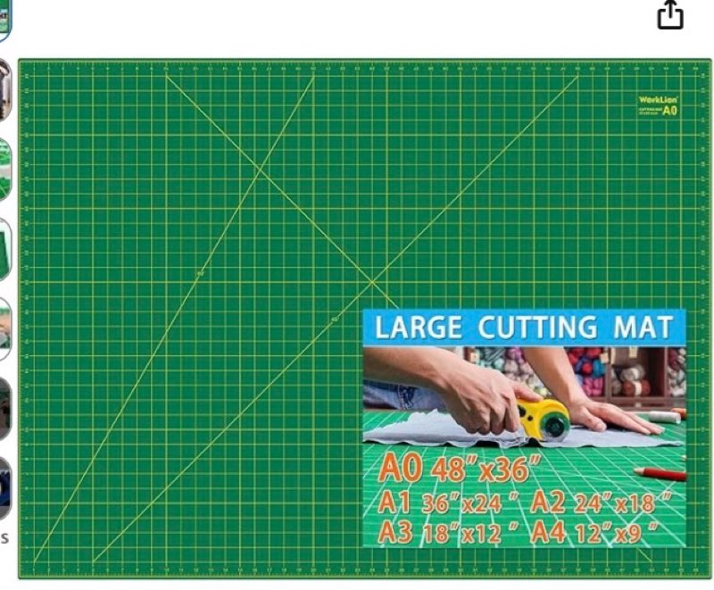 worklion self healing cutting mat 36" x 48" for sewing,fabric cutting,rotary cutting,5-layer non-sli