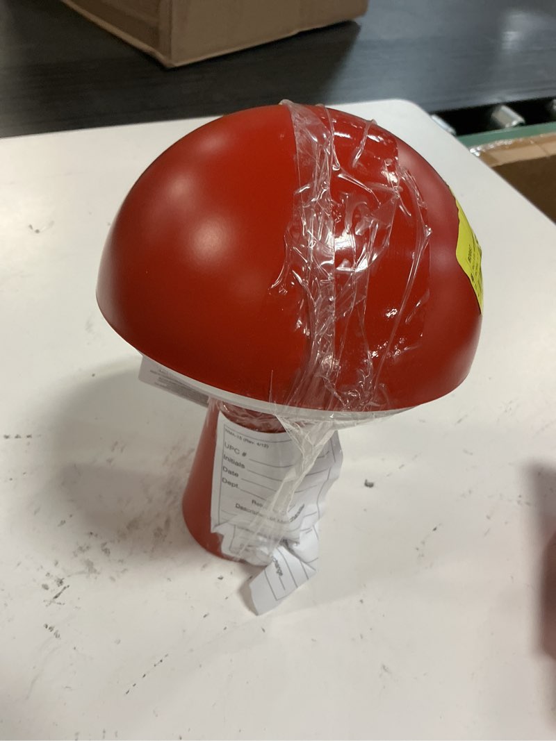 Condition photo showing As Is for better homes & gardens 9.5  red dome rechargeable led portable lamp with dimmable touch sensor