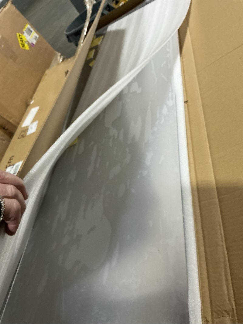 Condition photo showing As Is for Delma Glass Full Length Wall Mirror Tiles, 14'' x 12'' Frameless Body Tiles for Bedroom, Mounted Home Gym, Door 14''x12''