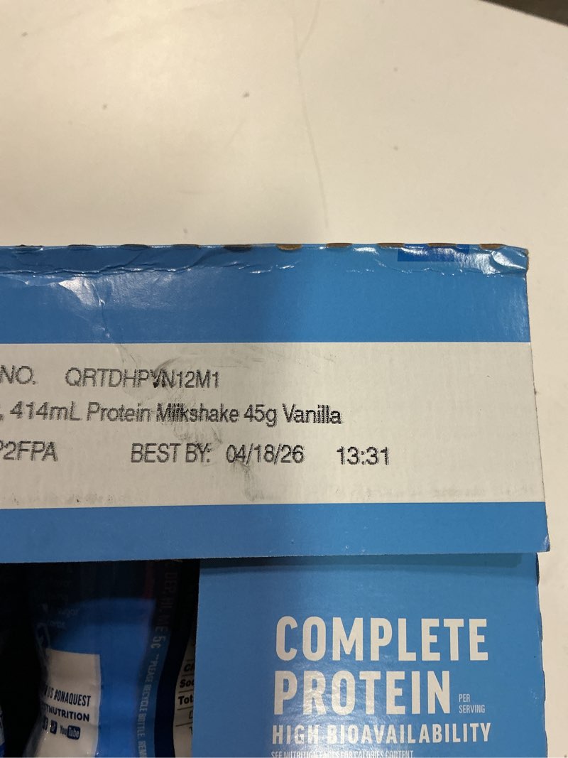 Condition photo showing Good Condition for quest nutrition protein milkshake, vanilla, 45g protein, 2g sugar, high protein, low sugar, gluten free, 1 count