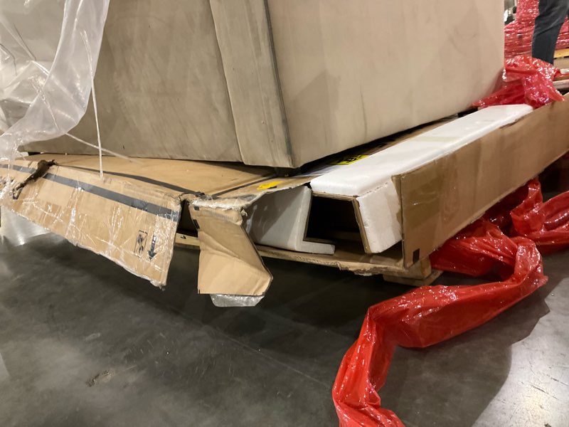 Condition photo showing As Is for Signature Design by Ashley Lyncott Mid-Century Dining Extension Table with Removable Center Leaf, Dark Brown