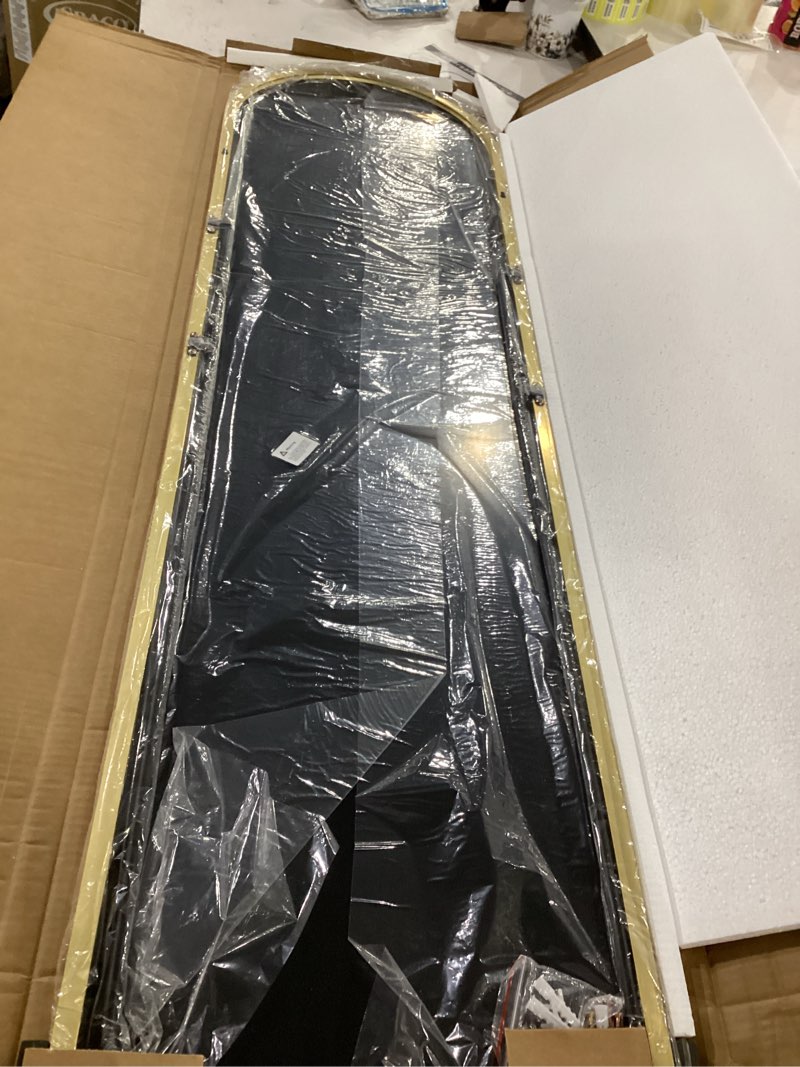 Condition photo showing Good Condition for delma full length mirror, large floor mirror for wall, bedroom, bathroom, living room with aluminium frame (stand, arch 56x15-gold)