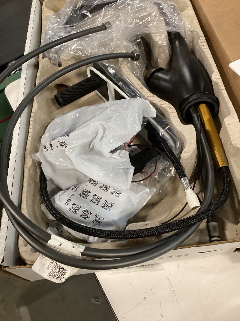 Condition photo showing As Is for Delta Leland Matte Black Touch Kitchen Faucet with Pull Down Sprayer, Traditional Single Hole Touch On Kitchen Sink Faucet, Single Handle, Matte Black 9178T-BL-DST Matte Black Touch Activation