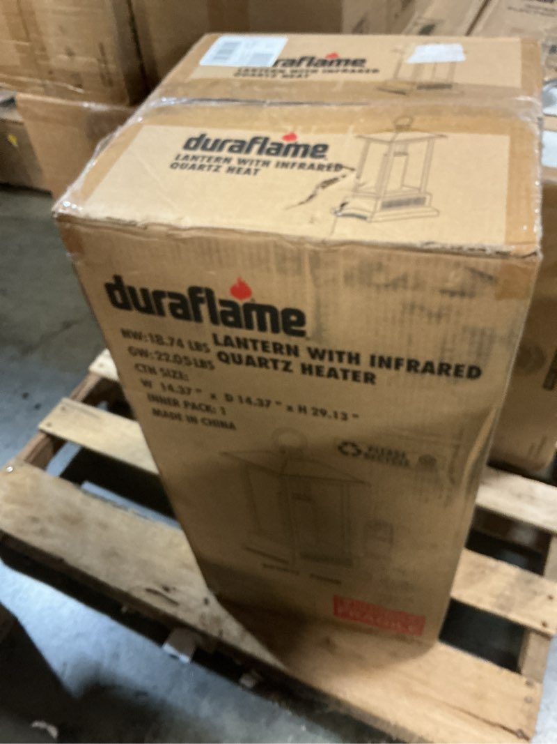 Condition photo showing Preview For Condition for Duraflame 28 in. Electric Lantern with Infrared Heat and Remote Control in Black