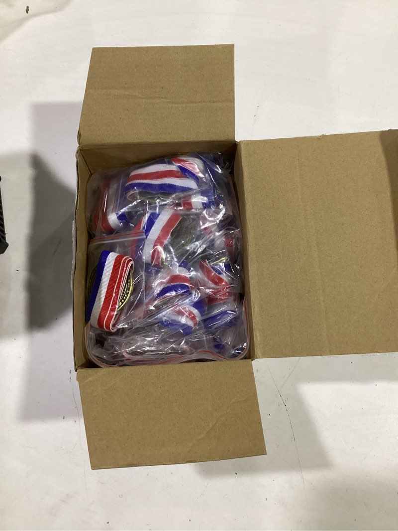 Condition photo showing Good Condition for 48 pcs award medals bulk gold medals trophy award with neck ribbons winner prize gift for team sports participation achievement party favors. might not have akk 48pcs