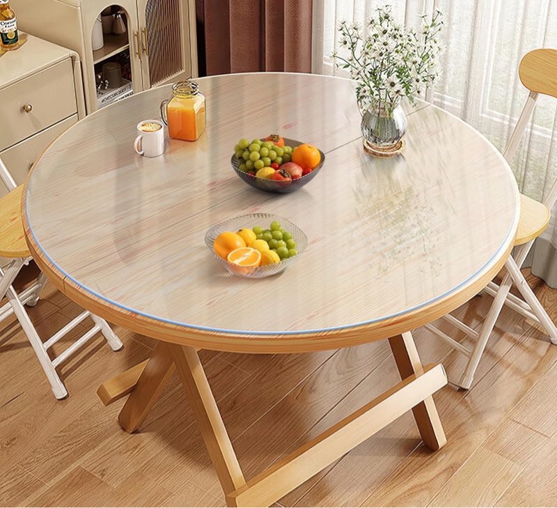 Vicwe Clear Round Table Protector 32 Inch,1.5mm Clear Round Table Cover Protector, Plastic Table Cover, PVC Rounds Table Pad for Dining Room Tables Round Clear 1.5mm Dia. 32 Inches
