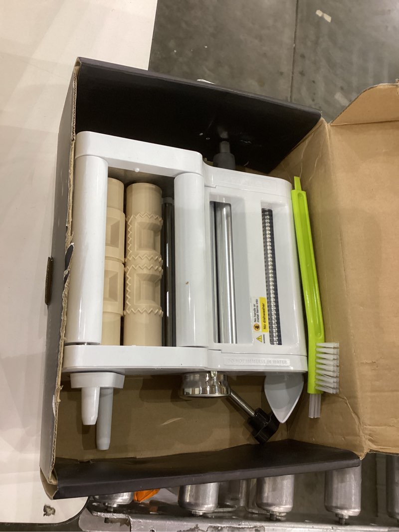 Condition photo showing As Is for ANTREE 3-IN-1 Pasta Attachment & Ravioli Attachment for KitchenAid Stand Mixers, Pasta Maker Assecories included Pasta Sheet Roller, Spaghetti Cutter and Ravioli Maker Attachment 3 in 1 Ravioli & Pasta Maker Attachment Set