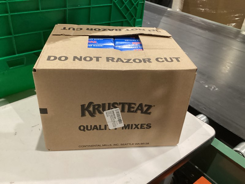 Condition photo showing New/Like New for Krusteaz Light and Crispy Cinnamon Churro Belgian Waffle Mix, Krusteaz Waffle Mix, 21 oz Box (Pack of 8)