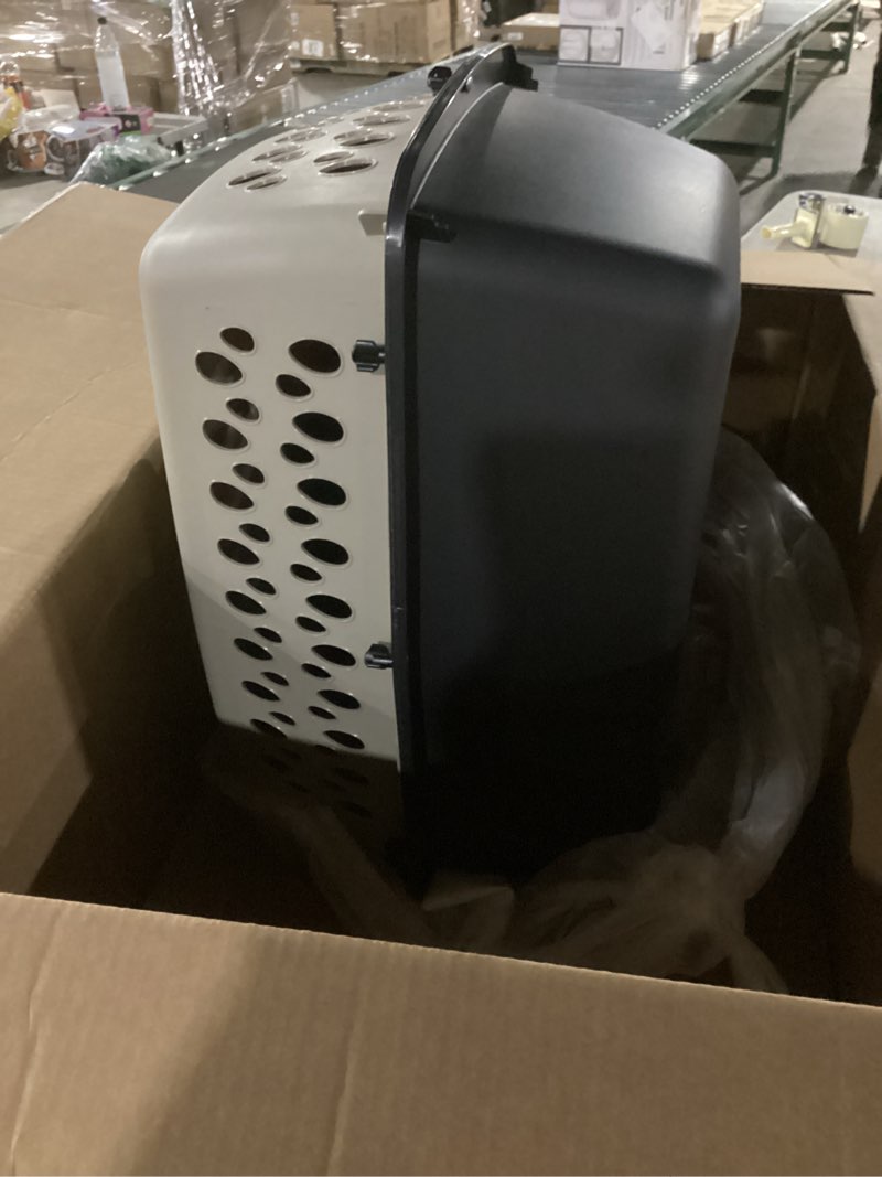 Condition photo showing Good Condition for Petmate Vari Dog Kennel Portable Carriers & Crates for Smaller Dogs or Puppies and Pets 10 to 20 lbs, Airline-Friendly Plastic Pet Carrier For Home and Travel, 24" Long, Taupe & Black, 24” x 16.7” x 14.5” 24.0"L x 16.7"W x 14.5"H Kennel Only